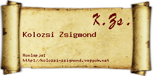 Kolozsi Zsigmond névjegykártya